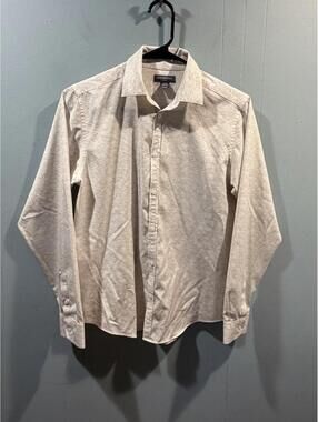 Kids Boys Van Heusen Shirt Long Sleeves Size Large 14/16 Cream/White